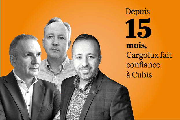 Manuel Correia, Director Business Intelligence chez Cargolux, Soufiane Boulaamayl, Managing Director et Lennart De Graeve, Manager de projet Cargolux chez Cubis.  Cubis/Cargolux