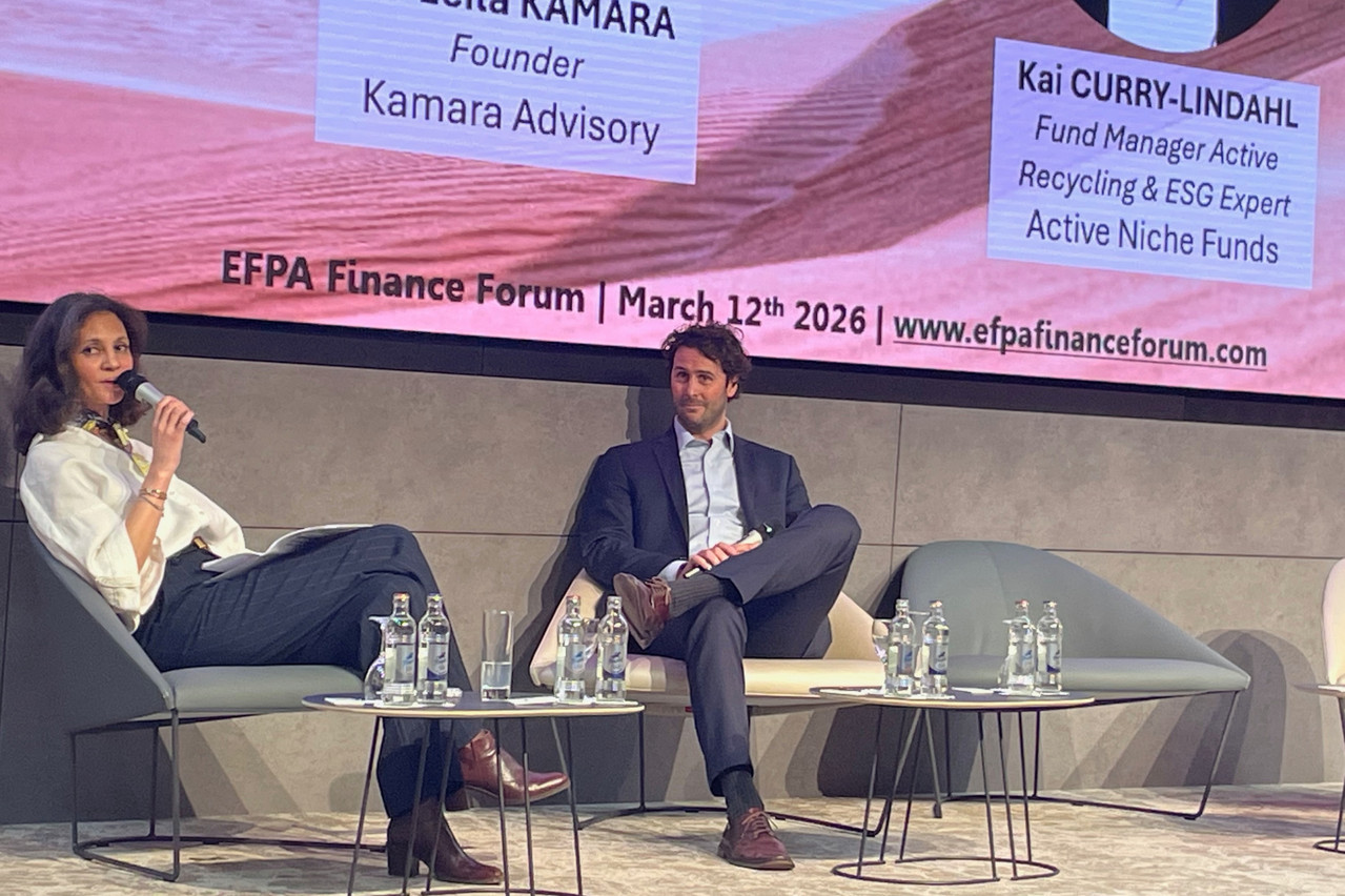Society essentially has four ways to deal with waste: incineration, landfill, uncontrolled pollution, or recycling. The first three generate costs, while recycling is “the only waste solution that creates cash flow,” said Kai Curry-Lindahl, fund manager and active recycling & ESG expert at Active Niche Funds, speaking at the EFPA Finance Forum 2026 in Luxembourg on 12 March. Photo: Sylvain Barrette
