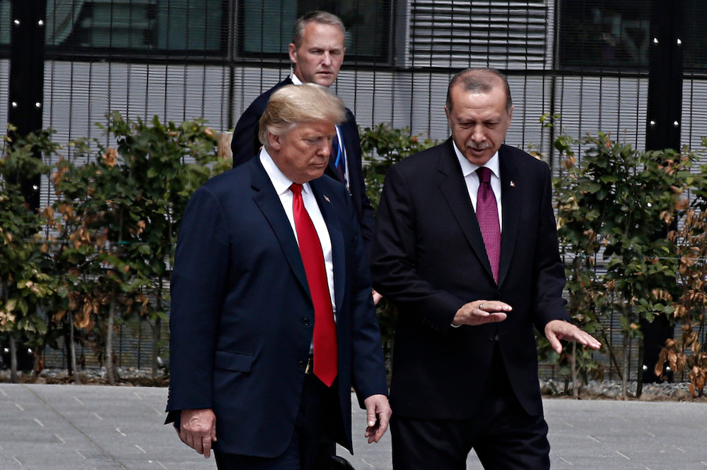 Le président américain Donald Trump avec le président de la Turquie Recep Tayyip Erdogan, lors du sommet de l’Otan du 11 juillet 2018. (Photo: Shutterstock)