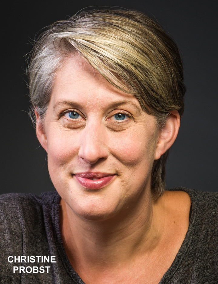  Christine Probst, actor and co-director in the trio of plays Photo:  Margo Skwara 
