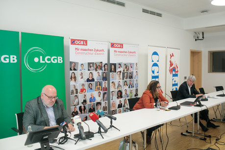 Pour relancer le dialogue social au Luxembourg afin d’éviter une crise sociale, «il faut les trois acteurs (le patronat, les salariés et le gouvernement), réunis au sein d’une tripartite», assure Nora Back, lors d’une conférence de presse commune de l’OGBL, du LCGB et de la CGFP. (Photo: Matic Zorman/Maison Moderne)