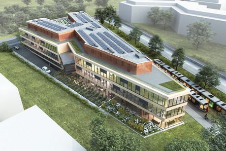 Le bâtiment Triside est conçu par Archimade pour le Bureau Immobilier Feltes. (Illustration: Archimade)