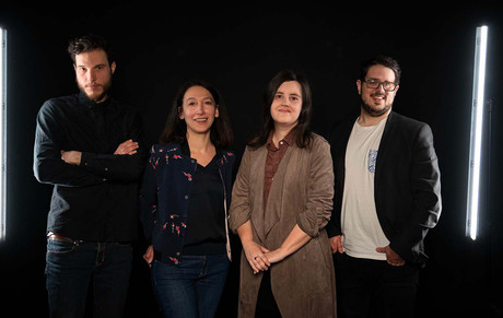 De gauche à droite: Heiko Riemann (video director), Filippa Tiago (editorial account director), Sabrina Notka (content director) et Aurélien Luiselli (chief operating officer) intègrent la direction de Binsfeld. (Photo: Binsfeld)