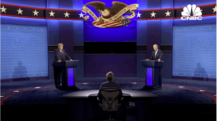 Les deux candidats septuagénaires se sont affrontés de manière virulente à 35 jours du scrutin. (Capture d’écran CNBC)