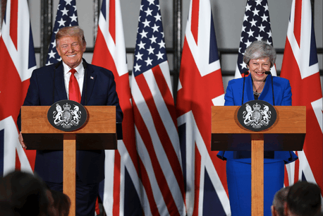 Donald Trump et Theresa May en conférence de presse. (Photo:  @10DowningStreet .Tweeter)