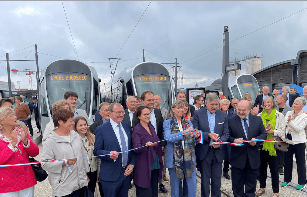 Many political figures attended the inauguration of the new tram stops on 11 September. Photo: Luxtram