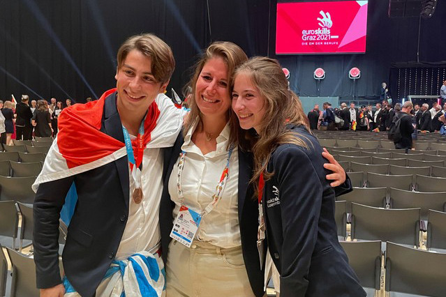Ivo Silva and Clémentine Offner trained with their coach, Fabienne Kieffer, teacher and coordinator of entrepreneurship projects with the government. (Photo: Ivo Silva)