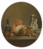 Jean Siméon Chardin (Paris, 1699-1779), Le melon entamé, 1760, oval canvas, 57x52 cm. Source: Christie’s