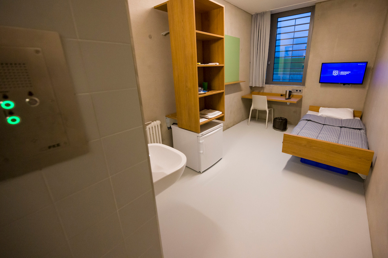 View of a cell for a detainee. Photo: SIP/Jean-Christophe Verhaegen