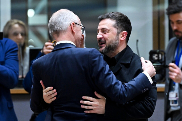 Luc Frieden reaffirmed Luxembourg’s support to the Ukrainian president, Volodymyr Zelensky. (Photo: Frédéric Sierakowski/SIP)