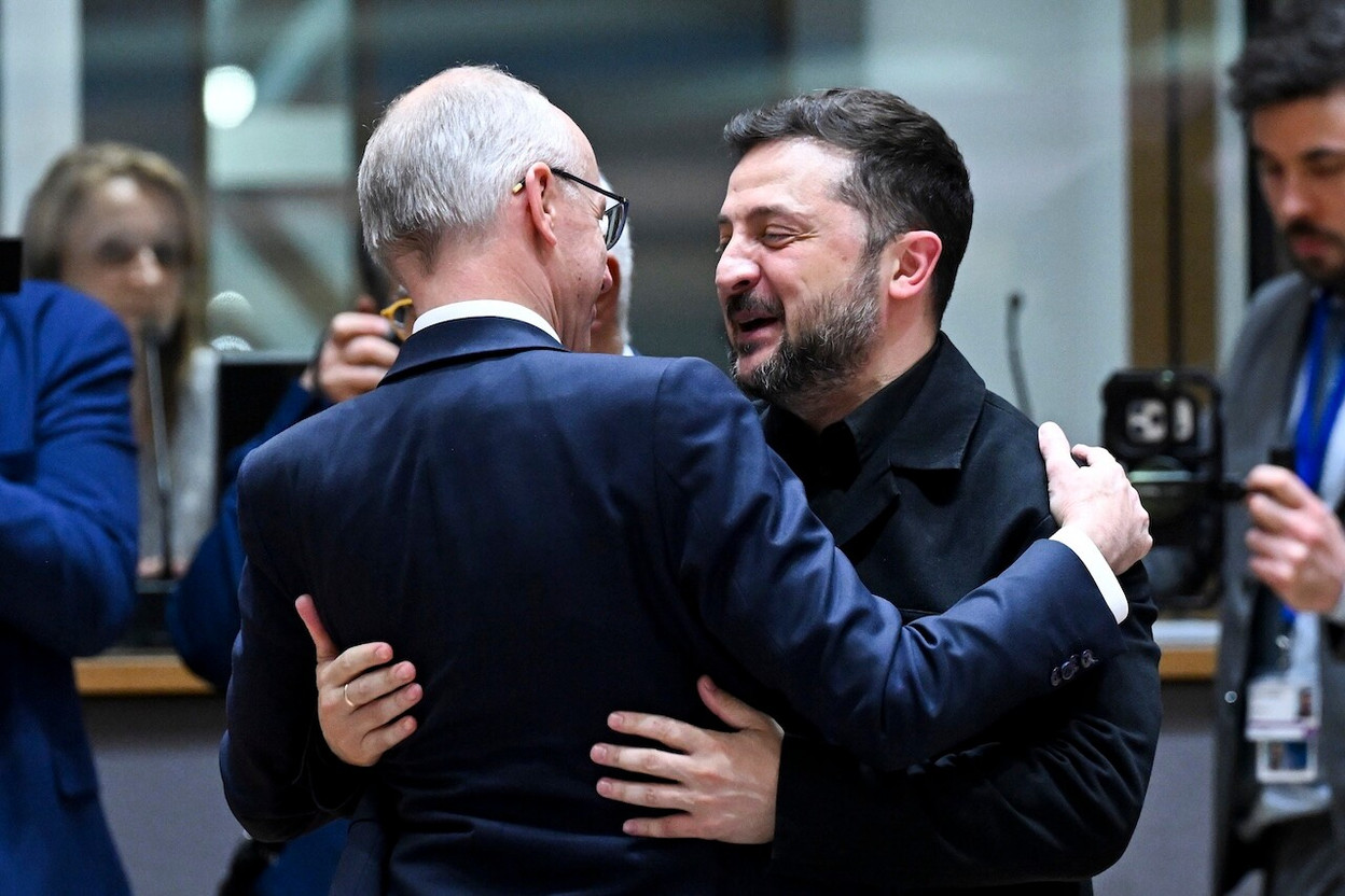 Luc Frieden reaffirmed Luxembourg’s support to the Ukrainian president, Volodymyr Zelensky. (Photo: Frédéric Sierakowski/SIP)