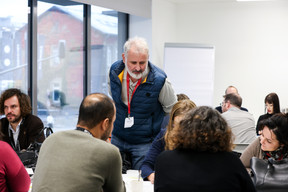 Mathieu Dietrich (Agile Partner) during an Agile management training course on Monday 27 November 2023.. Photo: Eva Krins / Maison Moderne