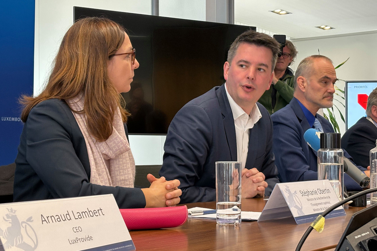 La ministre de la Recherche et de l’Enseignement supérieur, Stéphanie Obertin, et le ministre de l’Économie, Lex Delles, ont donné davantage de détails sur la future AI Factory du Luxembourg. (Photo: Maison Moderne)