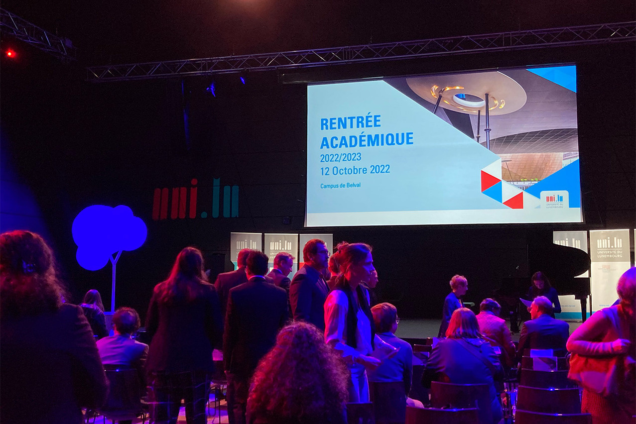 Discours et remises de prix ont marqué la rentrée de l’année académique 2022-2023 à l’Université du Luxembourg.   (Photo: Lydia Linna/Maison Moderne)