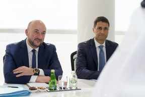 Étienne Schneider, Vice-Premier ministre, ministre de l'Économie, ministre de la Santé ; Daniel Da Cruz, chargé de la Direction générale Promotion du commerce extérieur et des investissements, ministère de l'Économie ; Khalfan Belhoul, CEO de la Dubai Future Foundation (Photo: © SIP / Jean-Christophe Verhaegen, tous droits réservés)