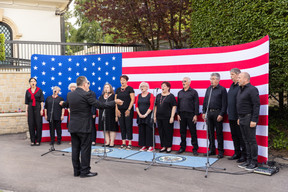 The Vianden choir sang both the US and Luxembourg national anthems. Photo: Romain Gamba/Maison Moderne