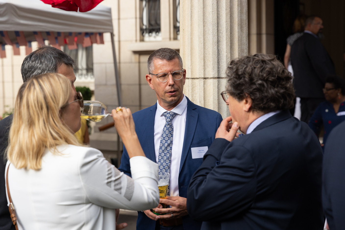Guests at the US embassy reception on Wednesday 28 June. Photo: Romain Gamba/Maison Moderne