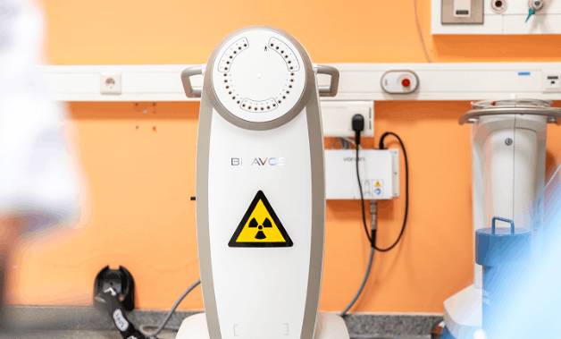 A bravos brachytherapy source projector. Photo: Centre François Baclesse