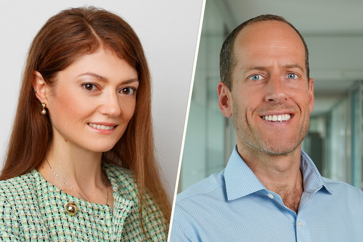 Elena Moisei, head of portfolio valuation at Kroll Advisory Luxembourg, and Christopher Georgeson, senior vice president managing industry affairs at Alfi. (Photos: Kroll, Alfi; layout: Paperjam)