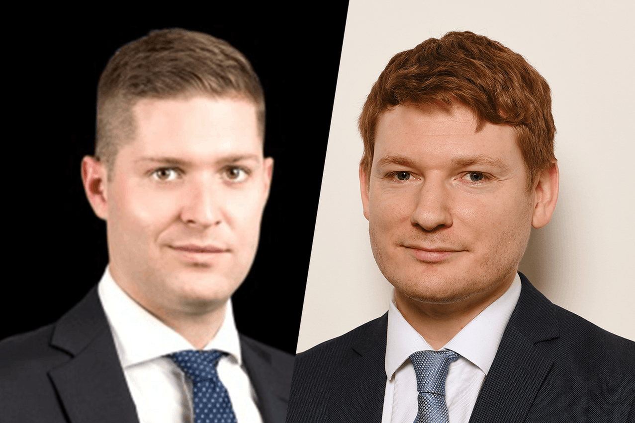 Short-term weakness in venture capital performance and improved prospects for private equity are two observations made by Preqin in its latest reports on VC and PE. Pictured (left to right) are report authors Michael Patterson and Cameron Joyce. Photos: Preqin. Montage: Maison Moderne