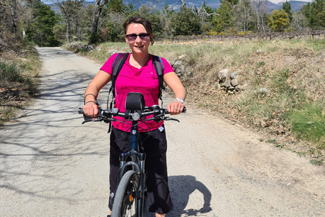 Catherine Kurzawa à vélo pendant ses vacances.  (Photo: DR)
