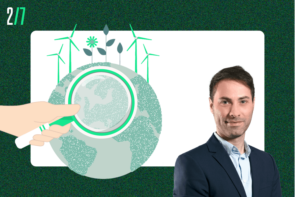 Giovanni Litti, ESG Sustainability Manager BELUX chez CBRE analyse les résultats de l’enquête mené auprès de 500 entreprises dans le monde. Illustration : Maison Moderne & Crédit photos : Marie Russillo – Maison Moderne