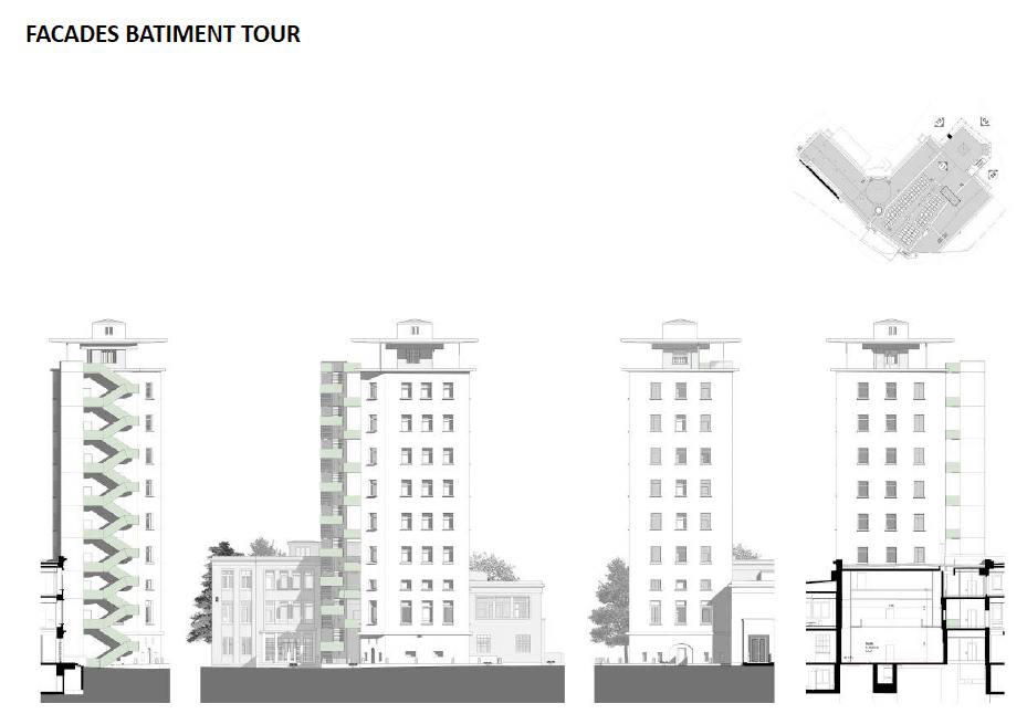 Views of the tower facades. Illustration: Jim Clemes Associates