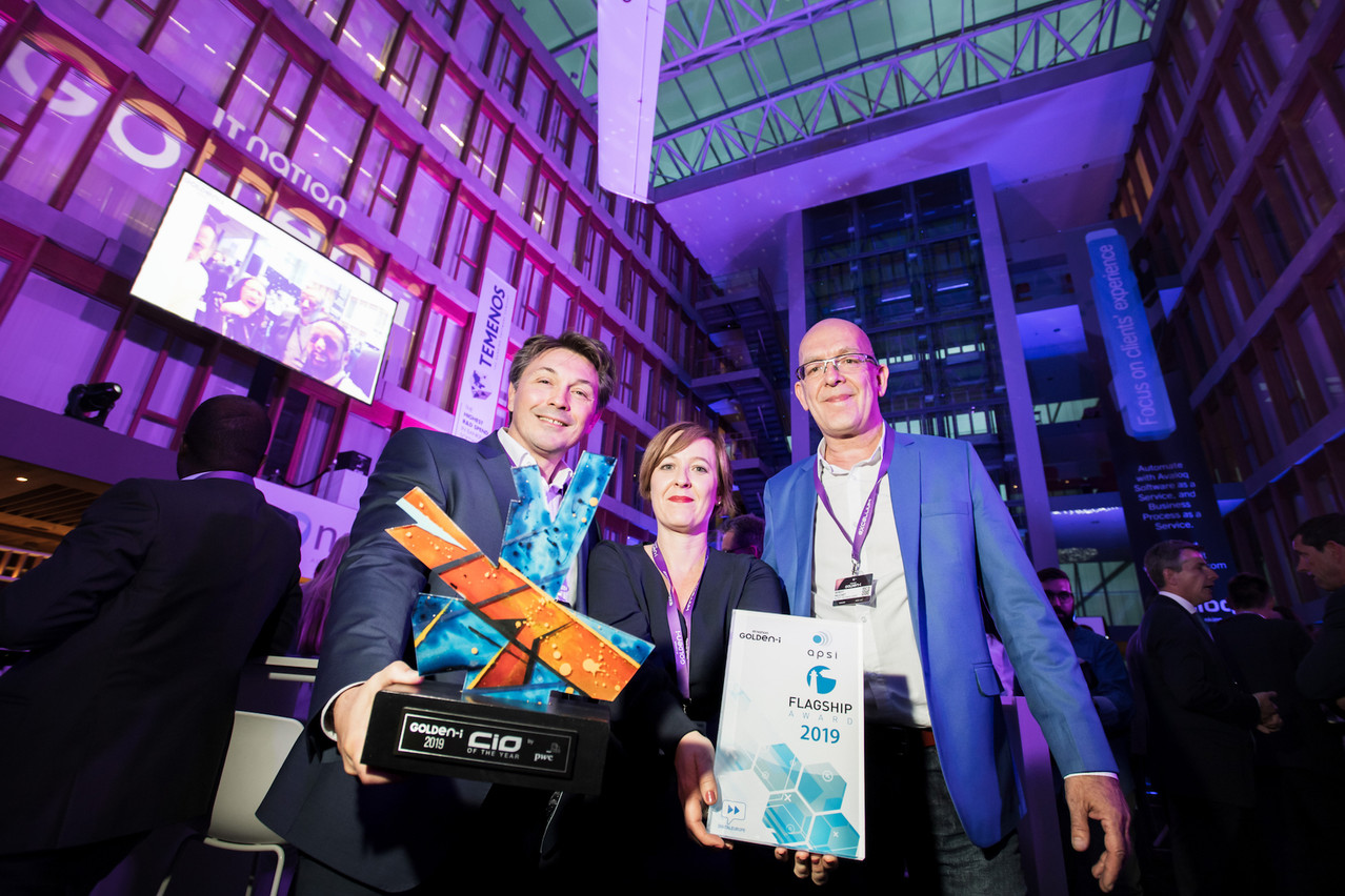 L’équipe de Pictet Technologies (avec à gauche son dirigeant Vincent Eggen, CIO of the Year), a également reçu le prix de l’Apsi Flagship Award durant la soirée. (Photo: Nader Ghavami)