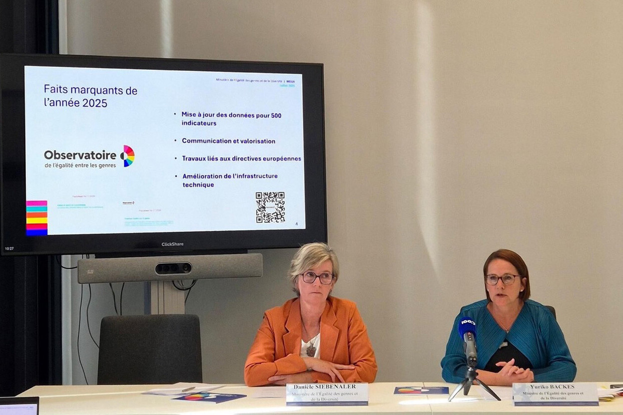 From left to right: Danièle Siebenaler, Secretary-General of the Gender Equality Observatory; Yuriko Backes, Minister for Gender Equality and Diversity. (Photo: Minister for Gender Equality and Diversity)