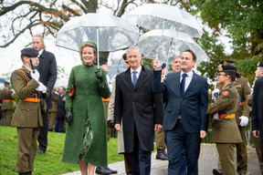 S.M. la Reine des Belges, S.M. le Roi des Belges et Xavier Bettel (Premier ministre) (Photo: Anthony Dehez)