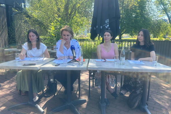 Luxembourg Ombudsman Claudine Konsbruck, second from left, with CELPL detention monitors Lynn Bertrand, Andreia Seixas and Cathy Simoes Photo: Paperjam