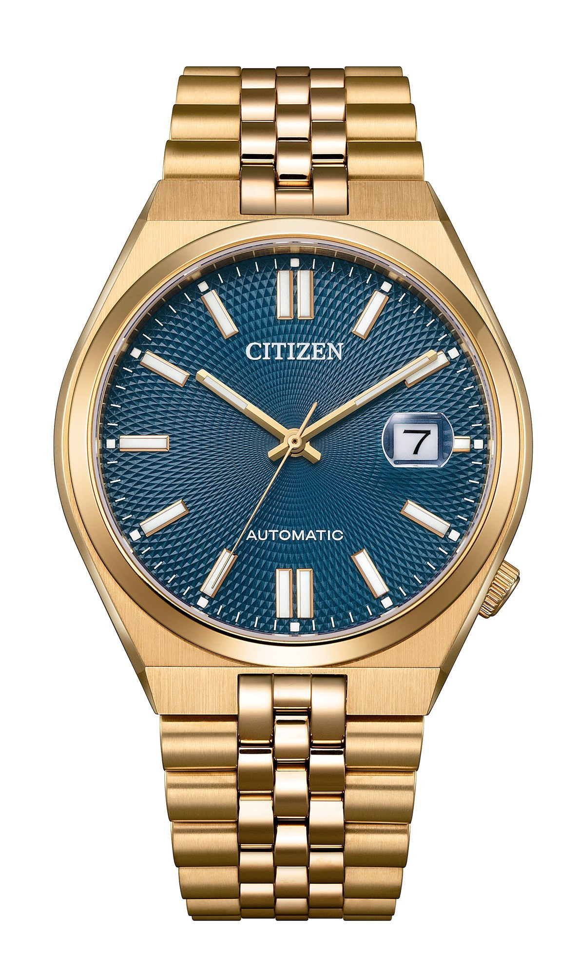 The dials on the Tsuyosa feature Art Deco-inspired geometric motifs. (Photo: Citizen)