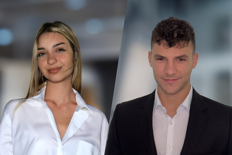 Anna Tarasidou (left) and Stelios Papapetrou (right) are co-founders of Quarify, an acquisitions marketplace platform. Photos: Provided by Quarify. Montage: Maison Moderne
