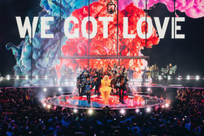 “Be Who You Wanna Be,” a medley performed as the interval act in the Eurovision second semi-final at Liverpool Arena, 11 May 2023. Photo: EBU/Sarah Louise Bennett