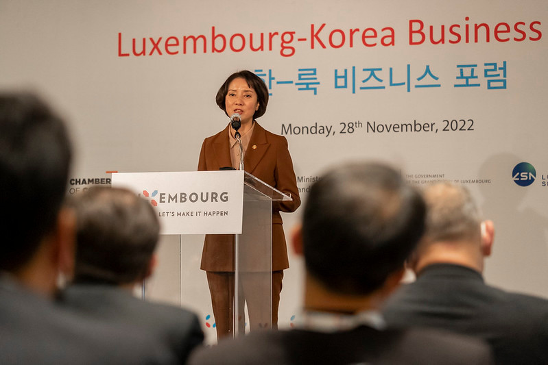 South Korea’s minister of SMEs and startups, Young Lee, addressed around 200 visitors at the Luxembourg-Korea Economic Forum in Seoul on Monday evening. Photo: SIP / Julien Warnand