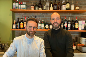 Andreas and Spiros, two of the three friends who run Nostos, a newly opened Greek restaurant in Bonnevoie. Demetris (not pictured) is the chef. Photo: Lydia Linna/Maison Moderne