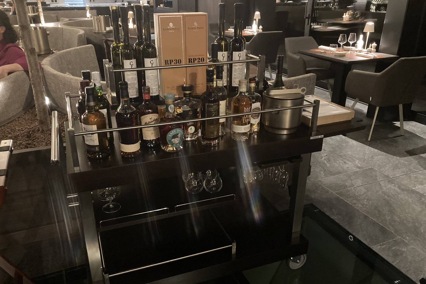 A digestif trolley awaits customers who want to extend their meal. Photo: Paperjam