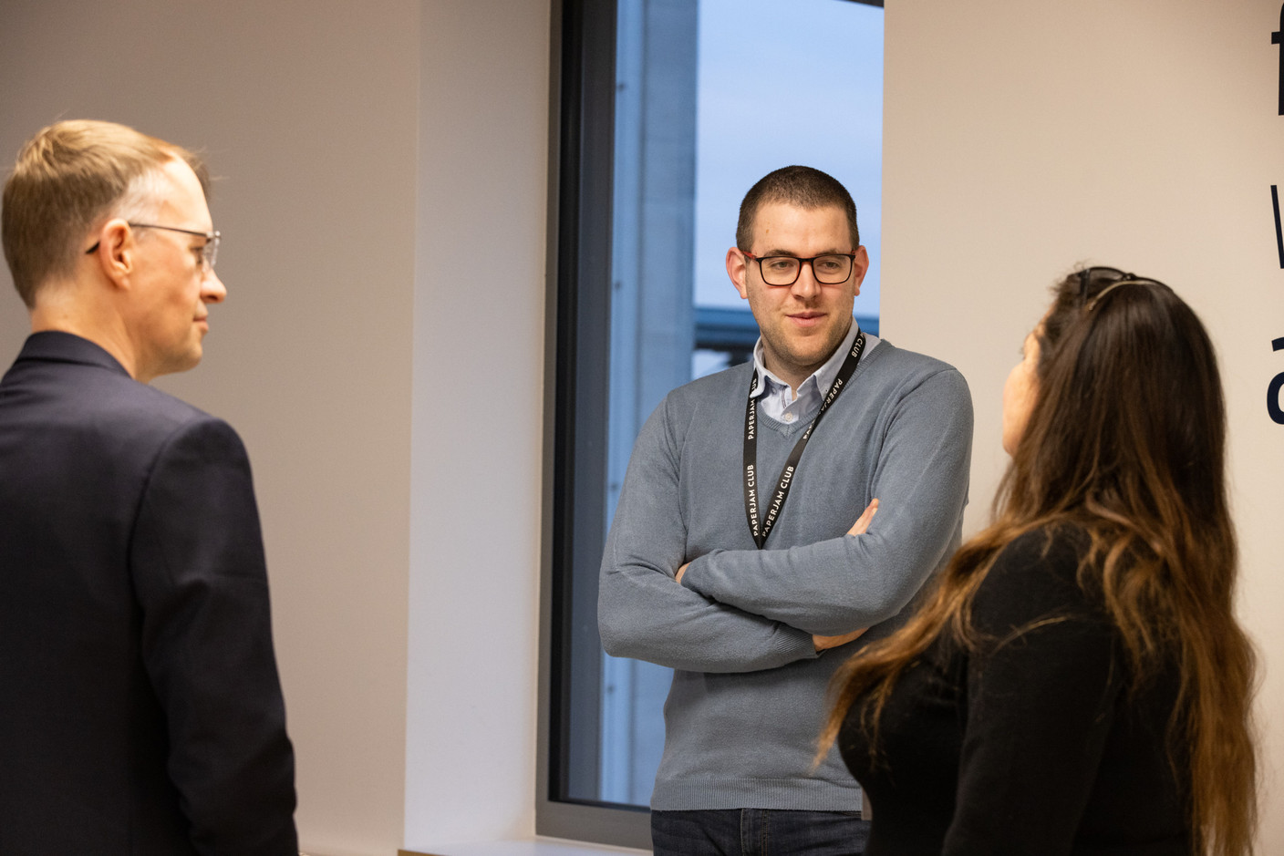 Pascal Schemberger (Schemberger Photographe), Sébastien Dejardin (Dejardin consulting) and Petra Steinmetz (Lux Real Estate International) at the Paperjam+Delano Business Club’s new members breakfast on Wednesday 10 January 2024. Photo: Eva Krins / Maison Moderne