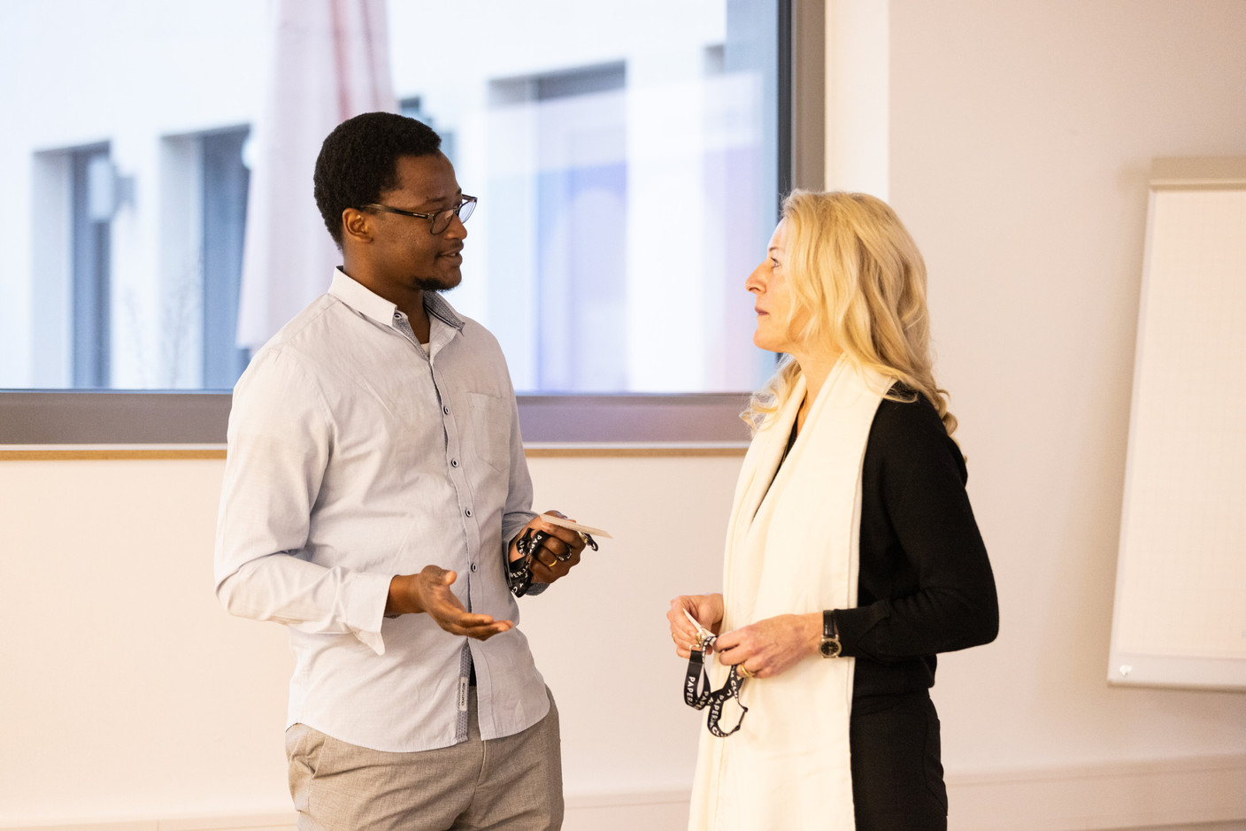 Pachy Koumagoto (Fada Team) and Céline Parayre (Shrink.WE.U) at the Paperjam+Delano Business Club’s new members breakfast on Wednesday 10 January 2024. Photo: Eva Krins / Maison Moderne