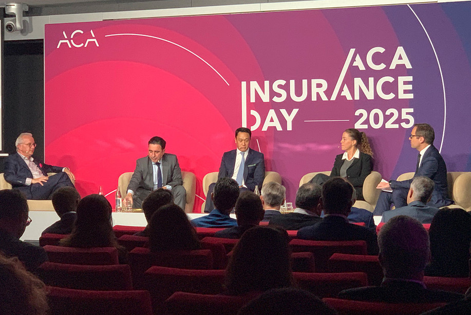 Marc Lauer, chairman of the board of Foyer; Filipe Pais, chief customer officer of LuxProvide; Christian Rola, general manager of Liberty Mutual Insurance Europe; Orna Carni, managing partner of FinTLV Ventures; and the moderator, Patrice Witz, partner advisory at PwC Luxembourg. (Photo: Paperjam)
