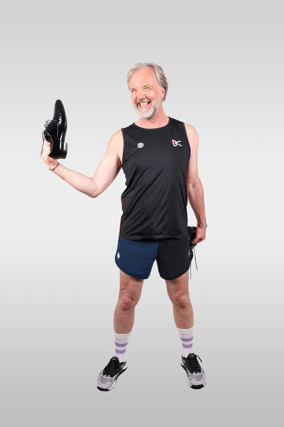 District Vision shorts, T-shirt and Reebok trainers. Photo: Marie Russillo/Maison Moderne