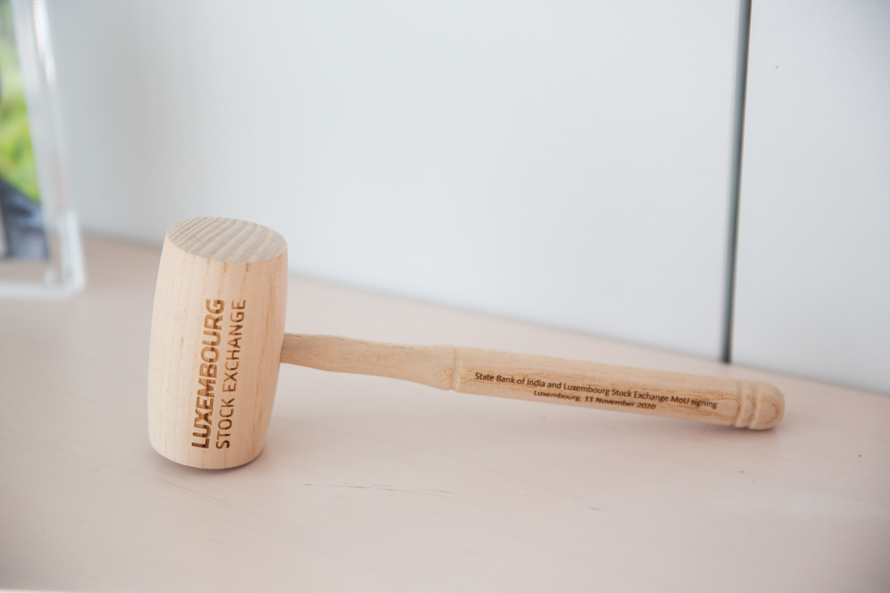 A souvenir from a ceremony at the Luxembourg Stock Exchange that von Restorff attended. Photo: Romain Gamba