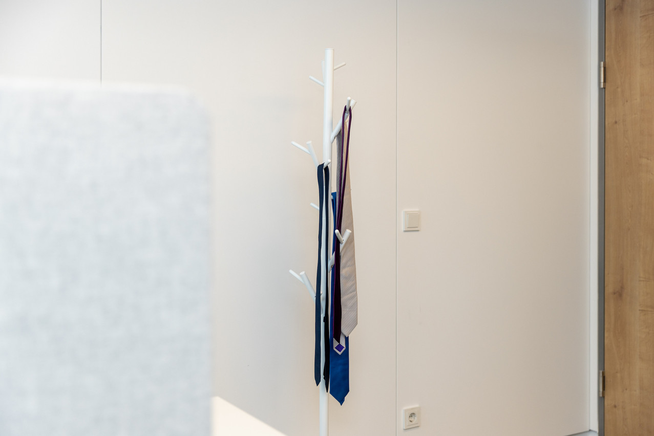Gavray’s office tie collection. Photo: Romain Gamba/Maison Moderne