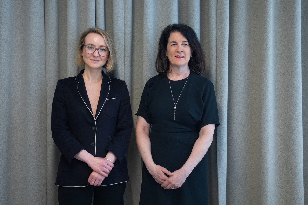 Alexandra Milongo (left) is part of Luxembourg’s 100 Women in Finance working group; Amanda Pullinger (right) is CEO of 100 Women in Finance. Photo: Matic Zorman / Maison Moderne