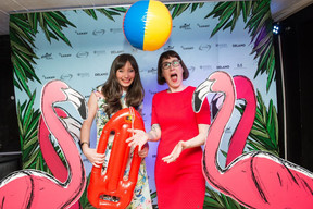 2016: Karolina and Linda at Delano’s Latin American-themed 5th anniversary “Miami Beach Party” at Melusina. Maison Moderne archives