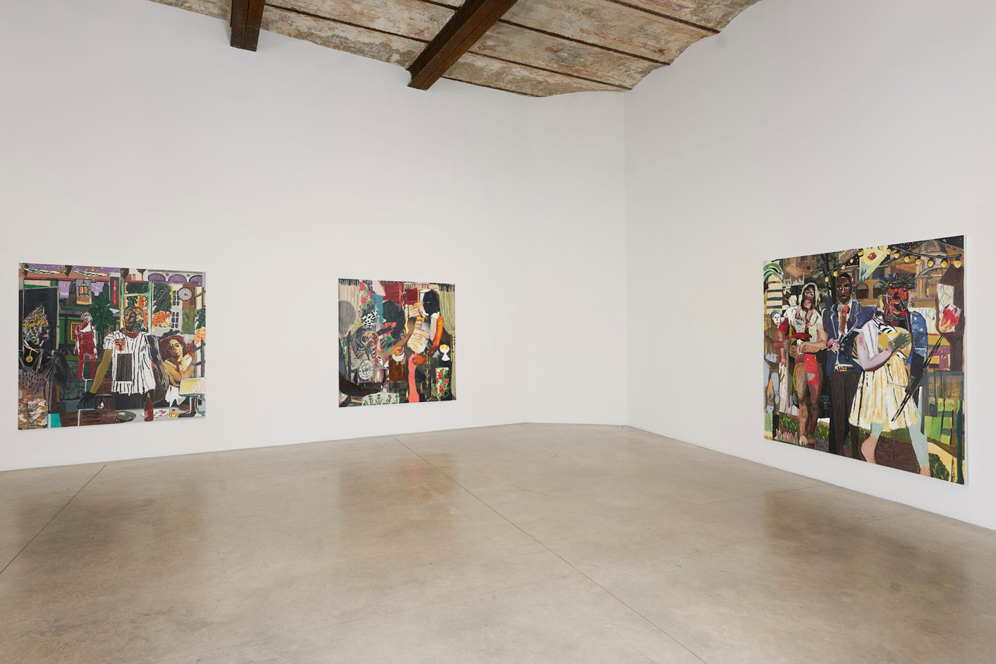 Echoes of the Unseen explores memory, perception and the invisible through paintings and collages combining digital images and abstract textures. Photo: Zidoun Bossuyt/Nader Ghavami