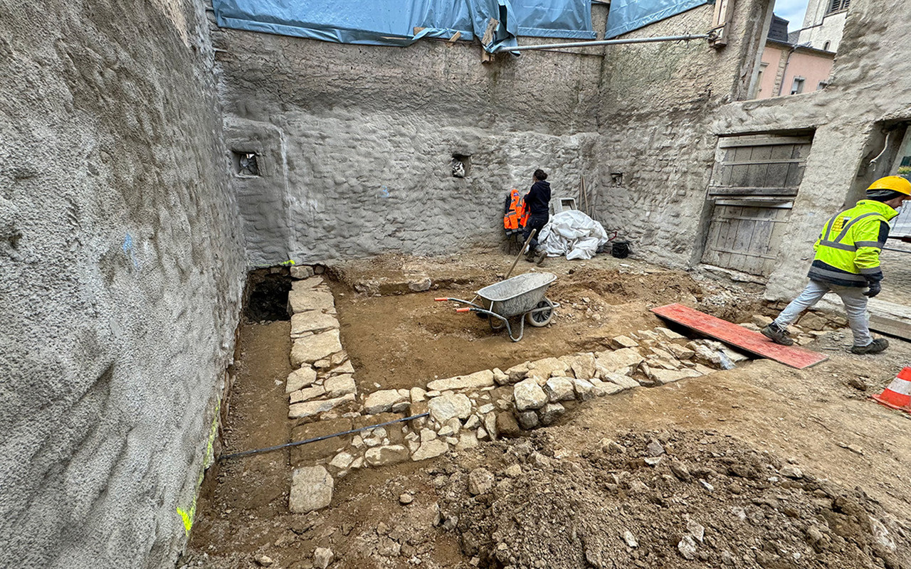 Old wall foundations were discovered during the construction works. Photo: Belvedere Architecture