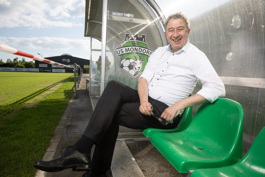 The Mondorf football pitch is one of Christian Strasser’s favourite spots. “Mondorf is really the place where I feel at home and on holiday at the same time,” he says. Photo: Guy Wolff/Maison Moderne