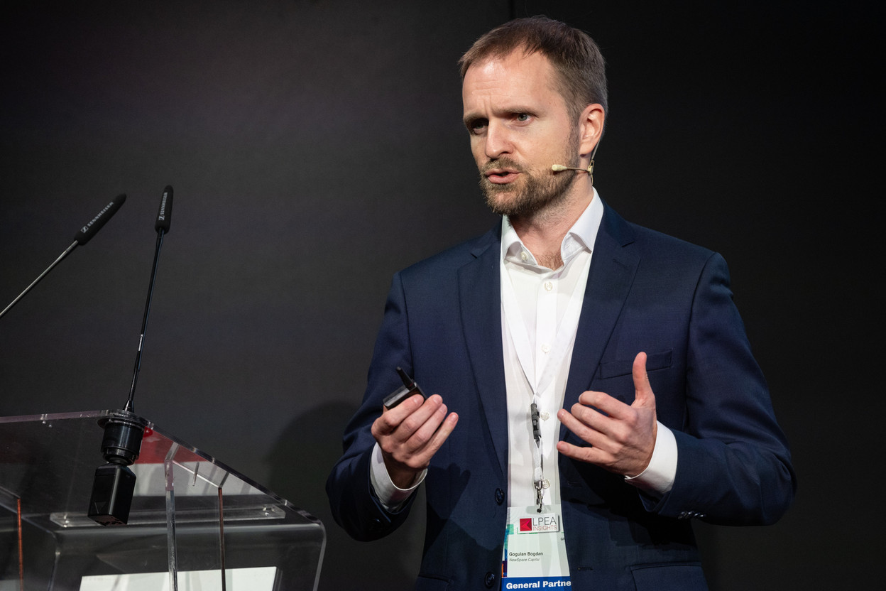 Bogdan Gogulan, CEO and managing partner of the private equity firm NewSpace Capital, talked about why people should invest in space during the Luxembourg Private Equity & Venture Capital Association Insights conference at Luxexpo on 19 October 2023. Photo: Guy Wolff/Maison Moderne