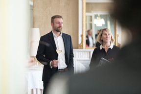 Romain Gossent (Lombard Odier) et Esther Pierard (Paperjam Club). (Photo : Jan Hanrion / Paperjam)